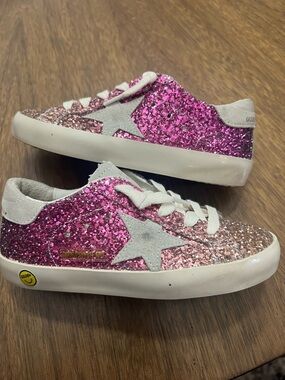 Golden Goose Kids Superstar lace up  Glitter Low-Top Sneakers in Purple Pink